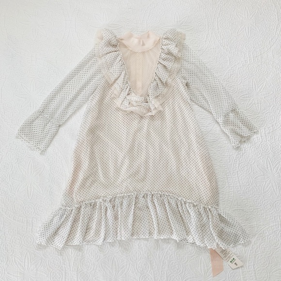 We are HAH Heavy Necking Polka Dot‎ Lace Ruffle Mini Dress - Picture 3 of 10